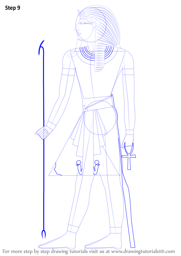 how to draw Pharaoh step 9