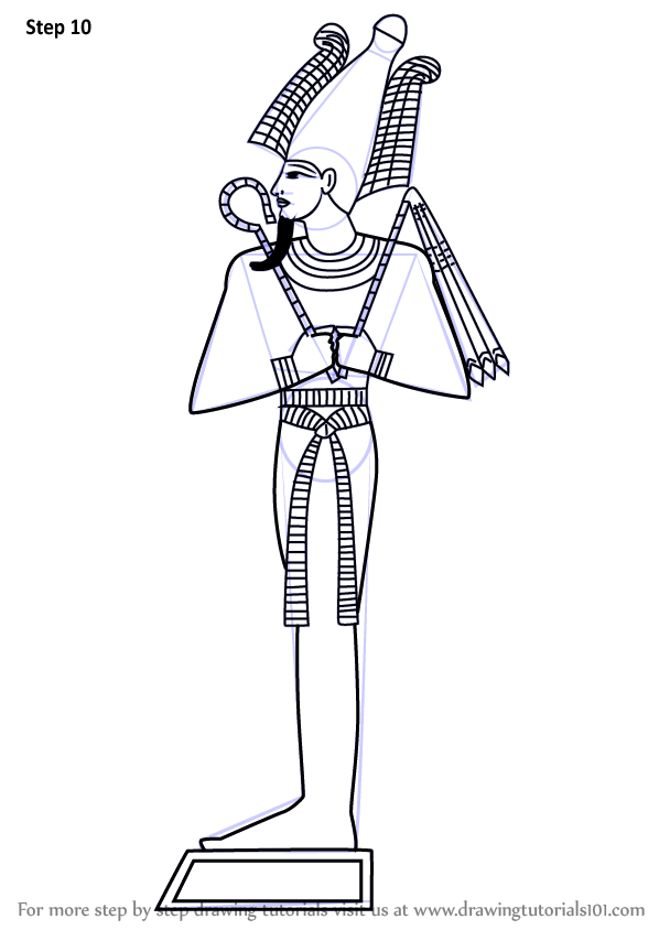 Learn How to Draw Osiris (Egyptian Gods) Step by Step : Drawing Tutorials