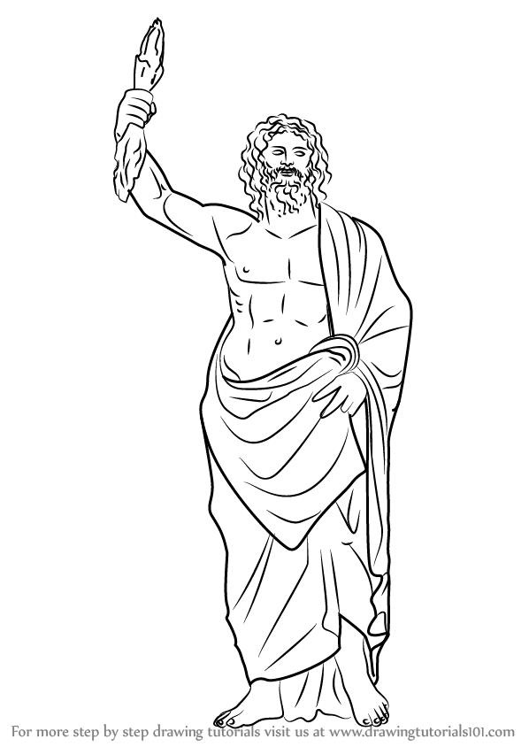 Learn How to Draw Zeus (Greek Gods) Step by Step : Drawing Tutorials