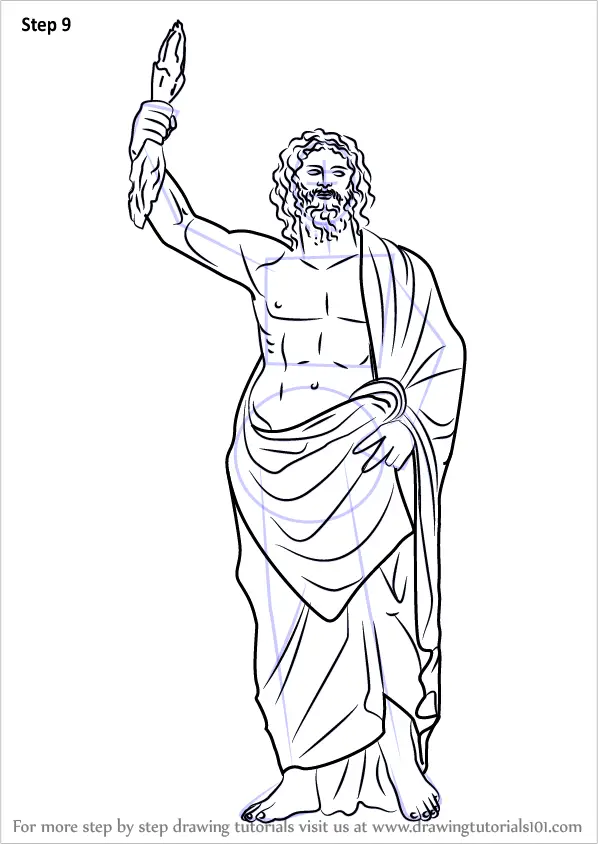 Step by Step How to Draw Zeus : DrawingTutorials101.com
