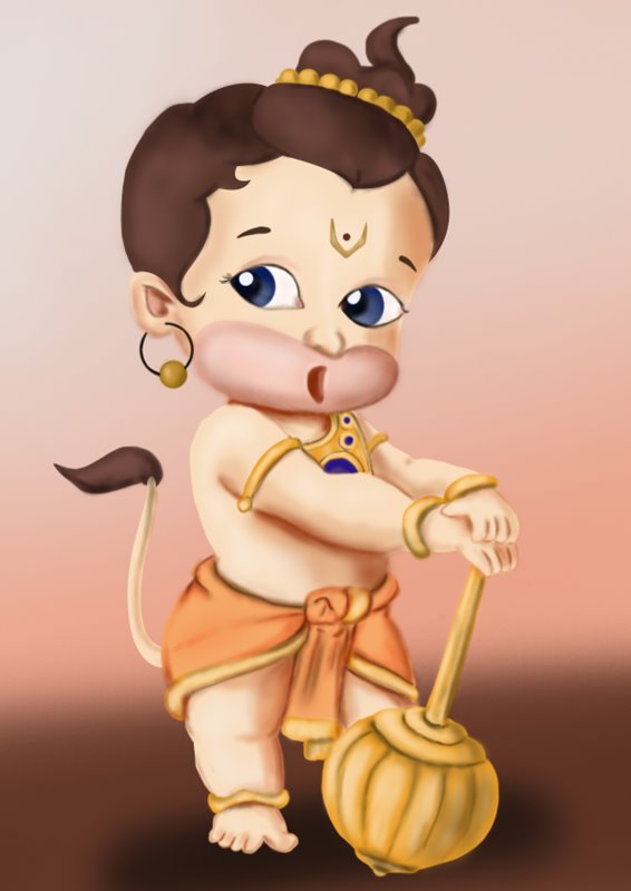 Learn How to Draw Baby Hanuman (Hinduism) Step by Step : Drawing Tutorials