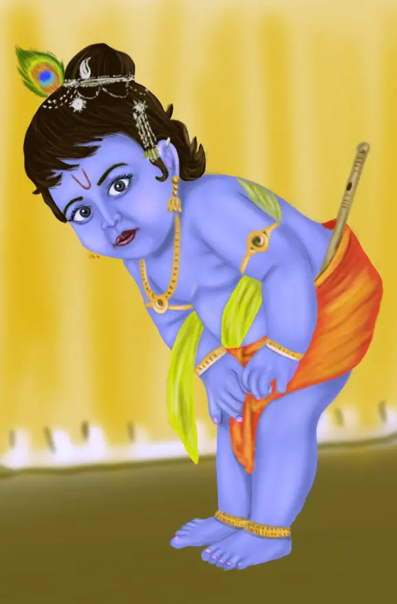 Learn How to Draw Baby Krishna (Hinduism) Step by Step : Drawing Tutorials