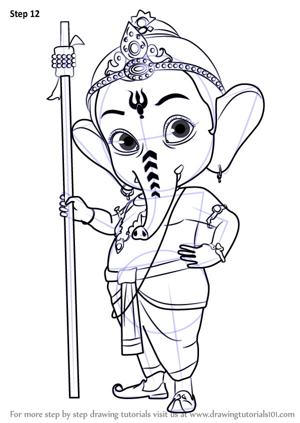 Learn How to Draw Bal Ganesh (Hinduism) Step by Step : Drawing Tutorials