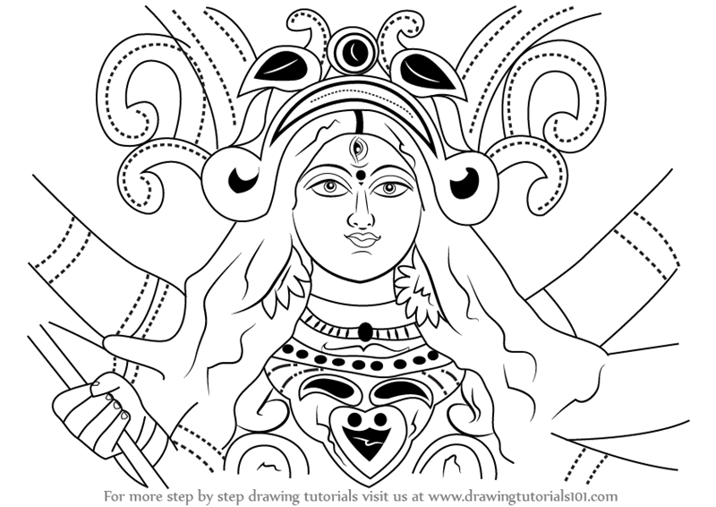 maa durga side face free vector image | Photoskart