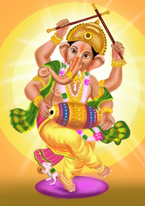 Bal Ganesh Drawing Of Colour HD Png Download  vhv