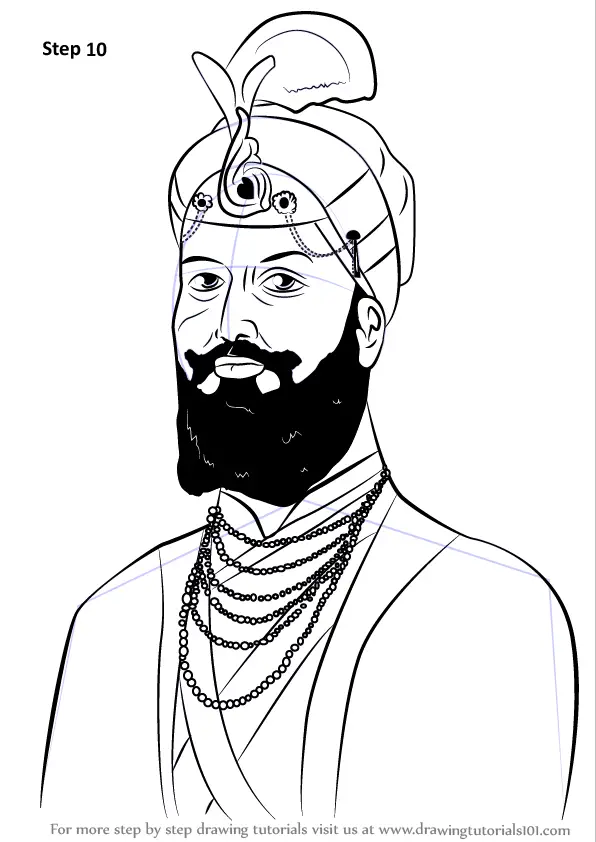 Great Pencil Sketch Of Guru Nanak Dev Ji  DesiPainterscom