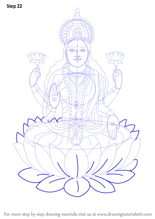 Goddess Lakshmi Devi Pencil Drawing  Kreate