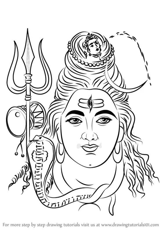 Learn How To Draw Lord Shiva Face Hinduism Step By Step Drawing Tutorials This is an animated cartoon. learn how to draw lord shiva face