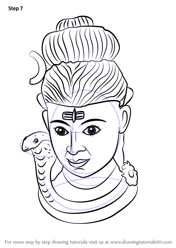 Glowing Lord Mahadev Sketch Poster Printed on HD Metal Panel