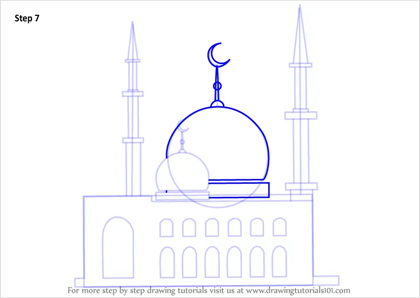 Single continuous line drawing of historical mosque or Masjid An Nabawi in  Medina Historical construction use as a place of praying for Islamic perso  Stock Vector Image  Art  Alamy