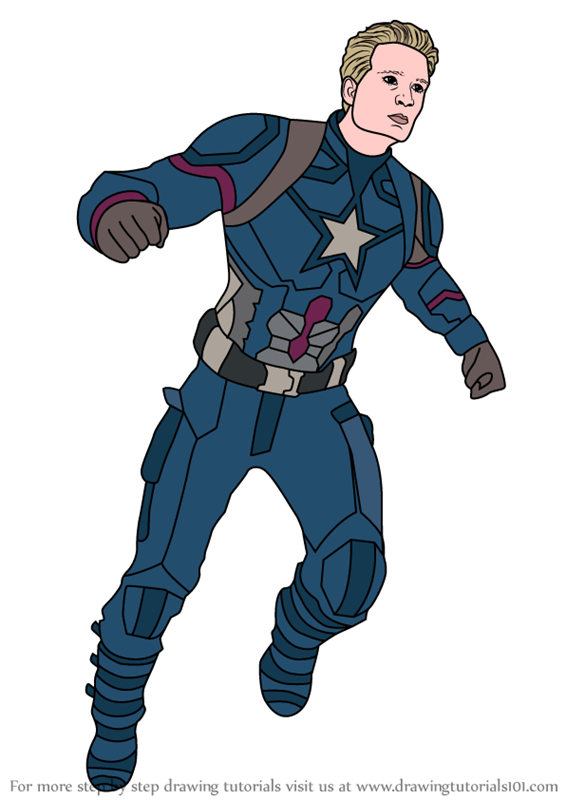 how to draw Captain America from Avengers Endgame step 0