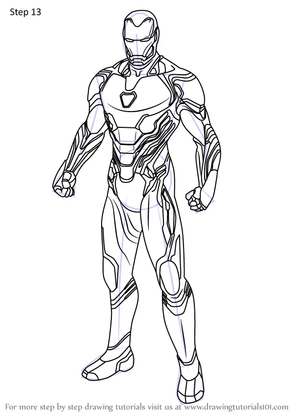 Cool Pencil Iron Man Endgame Suit Drawing Easy