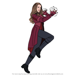 How to Draw Scarlet Witch from Avengers Endgame