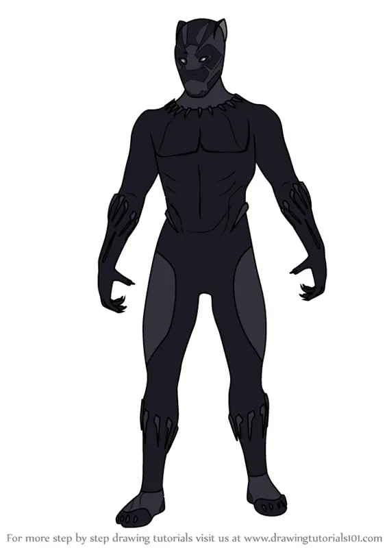 Learn How to Draw Black Panther from Avengers - Infinity War (Avengers:  Infinity War) Step by Step : Drawing Tutorials