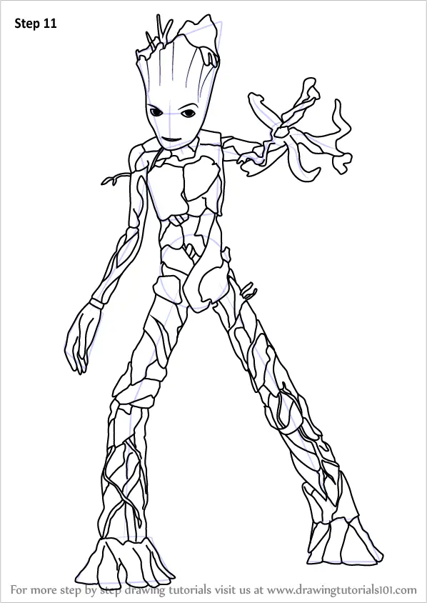 Learn How to Draw Groot from Avengers - Infinity War (Avengers
