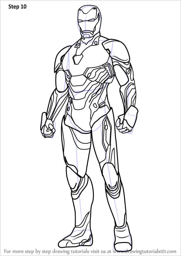How to Draw Iron Man Characters  Drawing Tutorials  Drawing  How to Draw  Iron Man Illustrations Drawing Lessons Step by Step Techniques for Cartoons   Illustrations