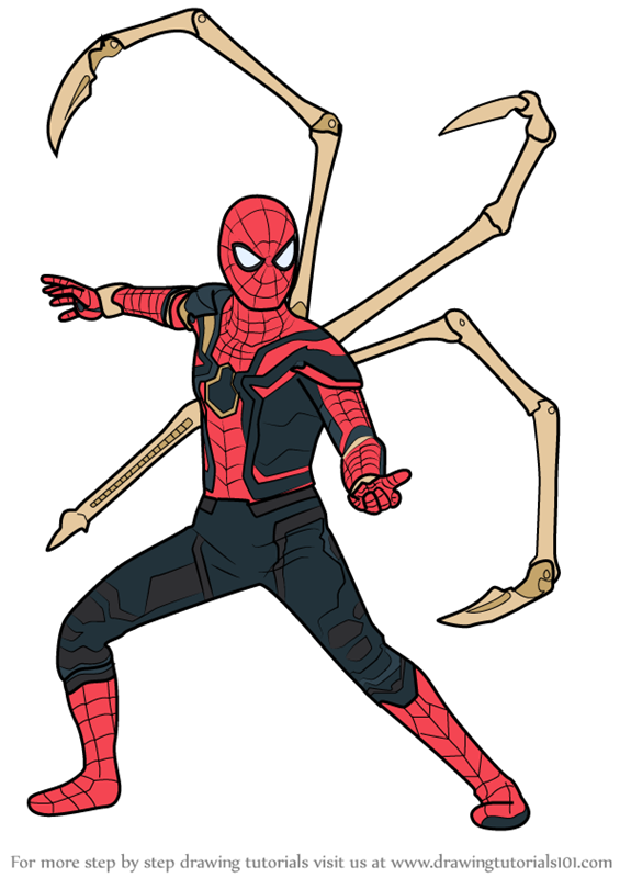 38 best ideas for coloring | Iron Spiderman Drawing