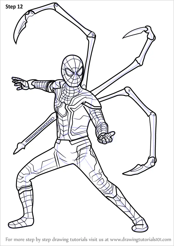 Learn How to Draw Iron Spider from Avengers - Infinity War (Avengers