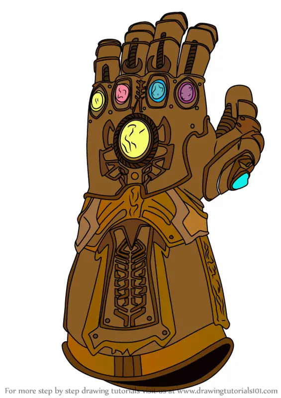 Thanos Infinity Gauntlet Drawing Easy - Drawing Art Ideas