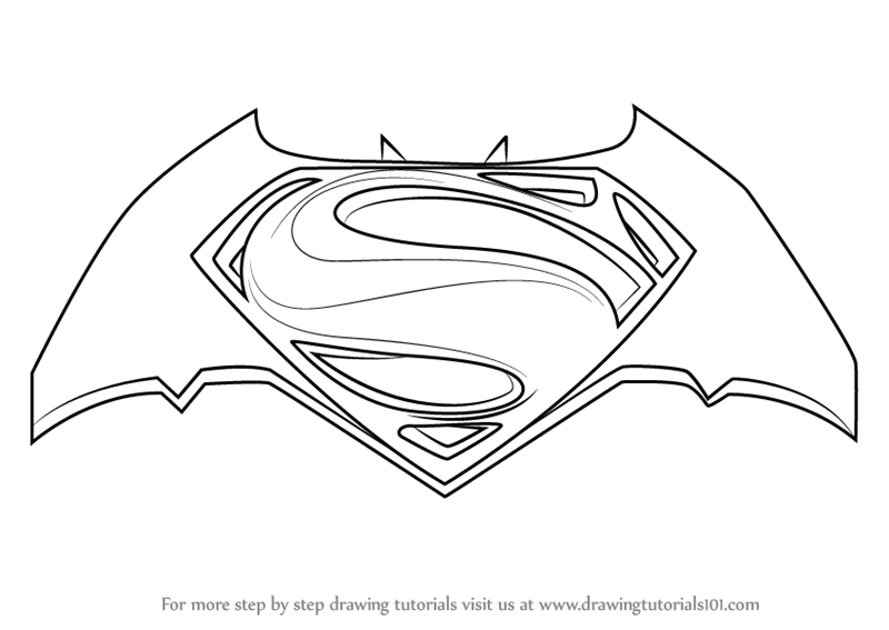 Learn How to Draw Batman v Superman Logo (Batman v Superman: Dawn of  Justice) Step by Step : Drawing Tutorials