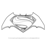 How to Draw Batman v Superman Logo