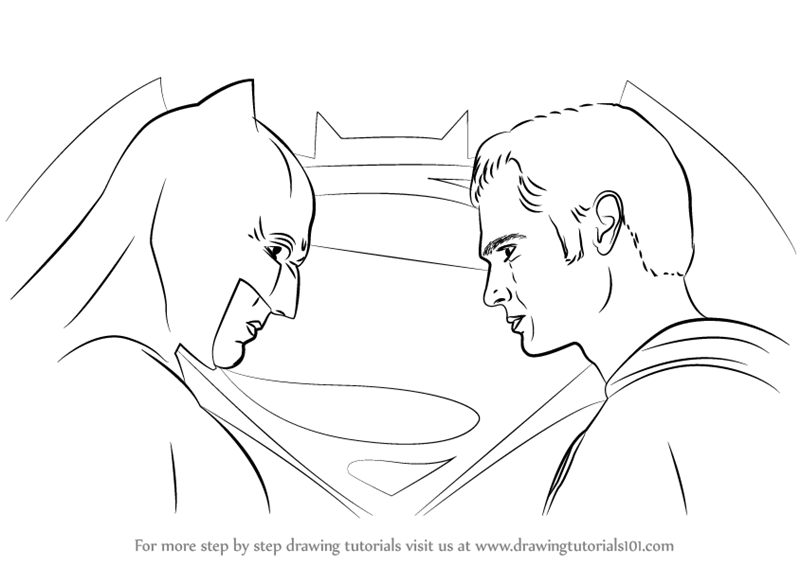 Lírico Mierda Parpadeo Learn How to Draw Batman vs Superman (Batman v Superman: Dawn of Justice)  Step by Step : Drawing Tutorials