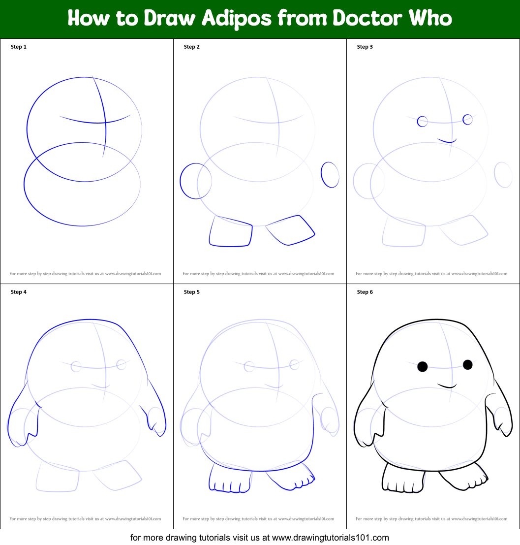 How to Draw Adipos from Doctor Who Printable Step by Step