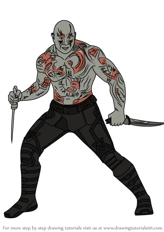 Learn How to Draw Drax the Destroyer from Guardians of the Galaxy