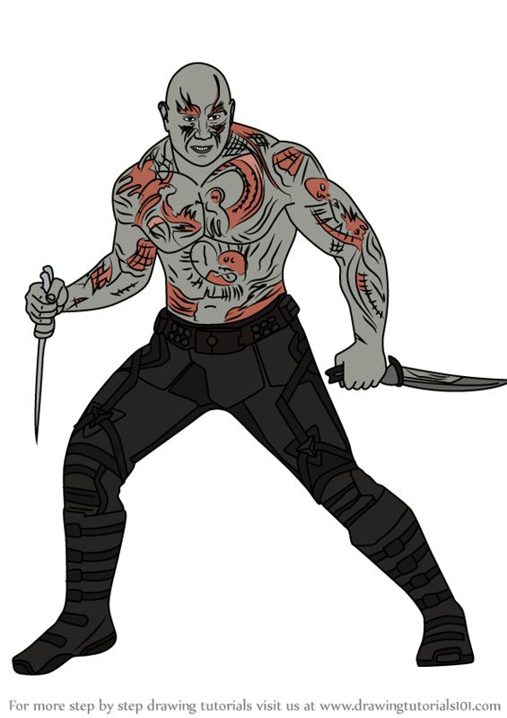 Learn How to Draw Drax the Destroyer from Guardians of the Galaxy 