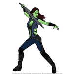 How to Draw Gamora from Guardians of the Galaxy