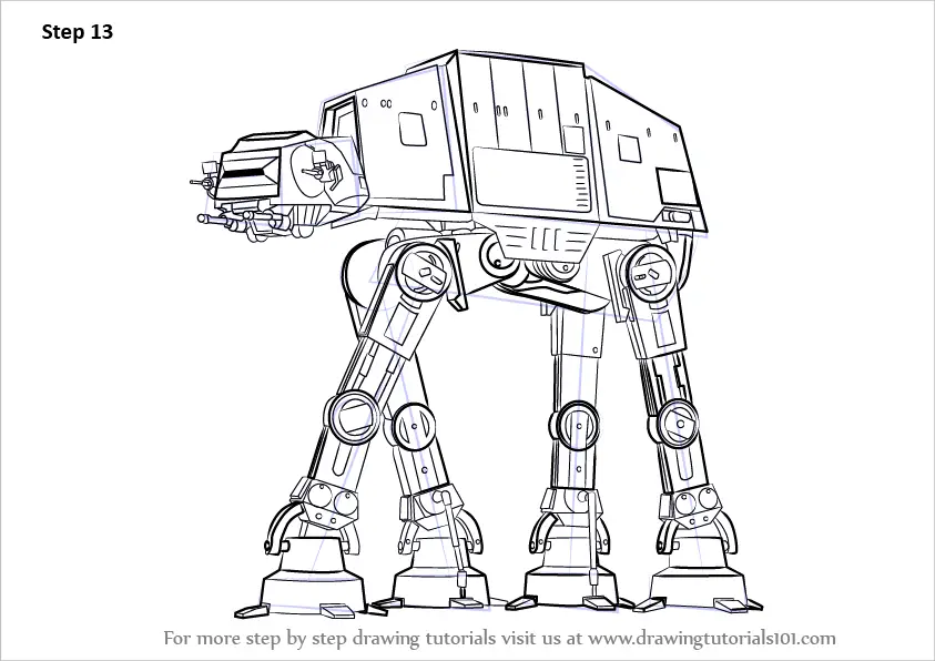 Step by Step How to Draw AT-AT from Star Wars : DrawingTutorials101.com