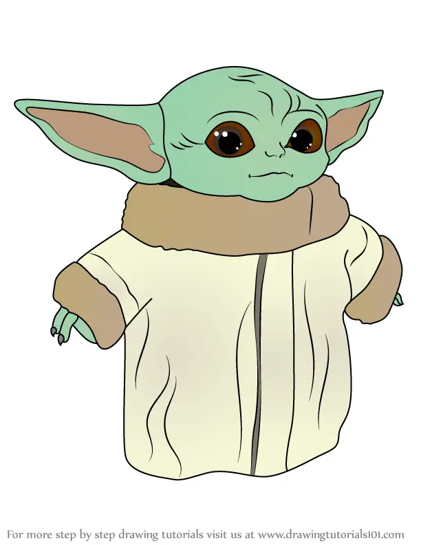 Learn How to Draw a Baby Yoda (Star Wars) Step by Step : Drawing Tutorials