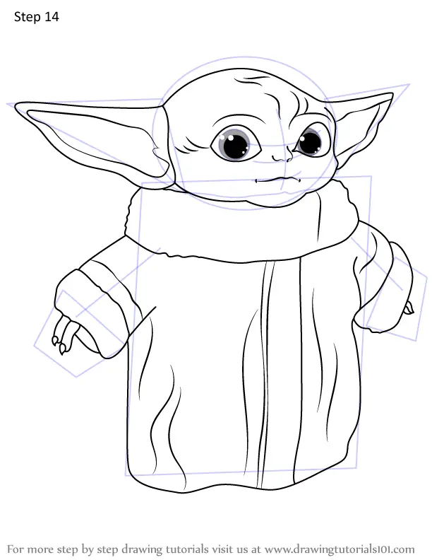 learn how to draw a baby yoda star wars step by step