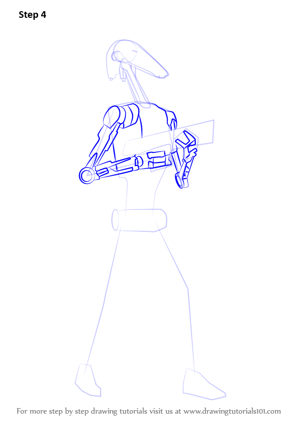 How to Draw Battle Droid from Star Wars (Star Wars) Step by Step