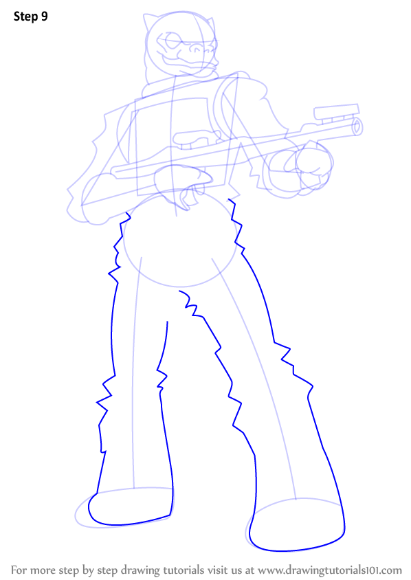 Step by Step How to Draw Bossk from Star Wars : DrawingTutorials101.com