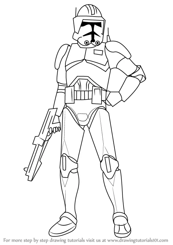 Learn How To Draw Cody From Star Wars Star Wars Step By Step Drawing Tutorials