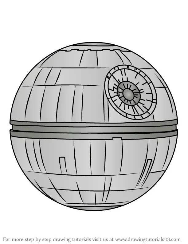 Learn How To Draw Death Star (Star Wars) Step By Step : Drawing Tutorials