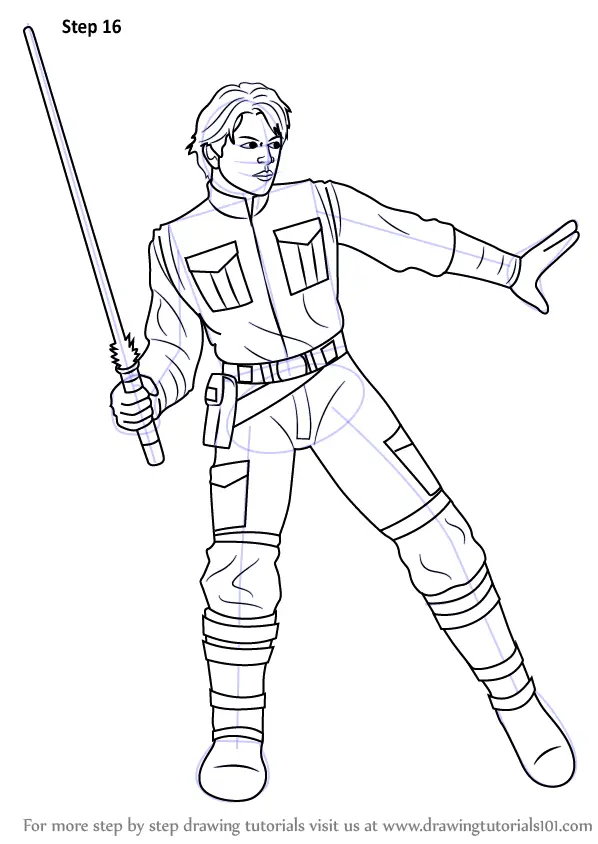 Step by Step How to Draw Jacen Solo from Star Wars