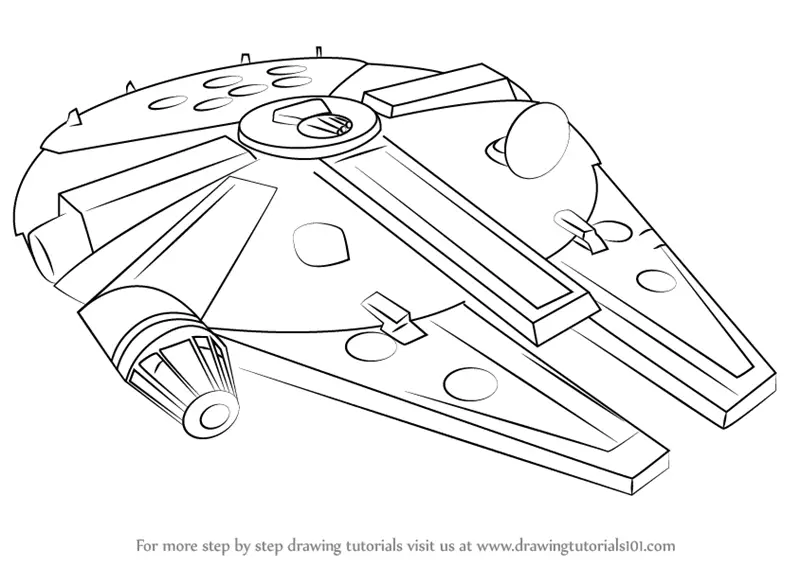 Learn How To Draw Millennium Falcon From Star Wars Star