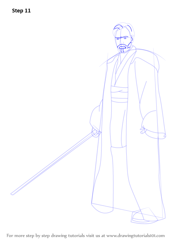 How to Draw Obi-Wan Kenobi from Star Wars (Star Wars) Step by Step
