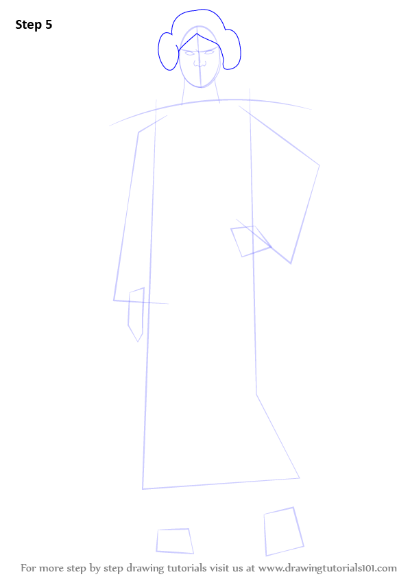 Learn How to Draw Princess Leia from Star Wars (Star Wars) Step by Step
