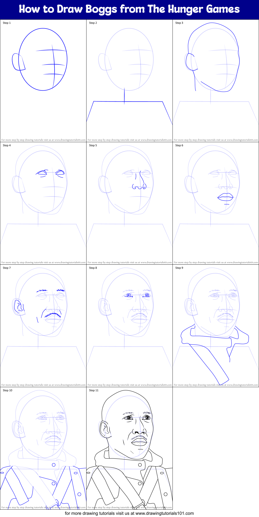 How to Draw Boggs from The Hunger Games Printable Step by Step