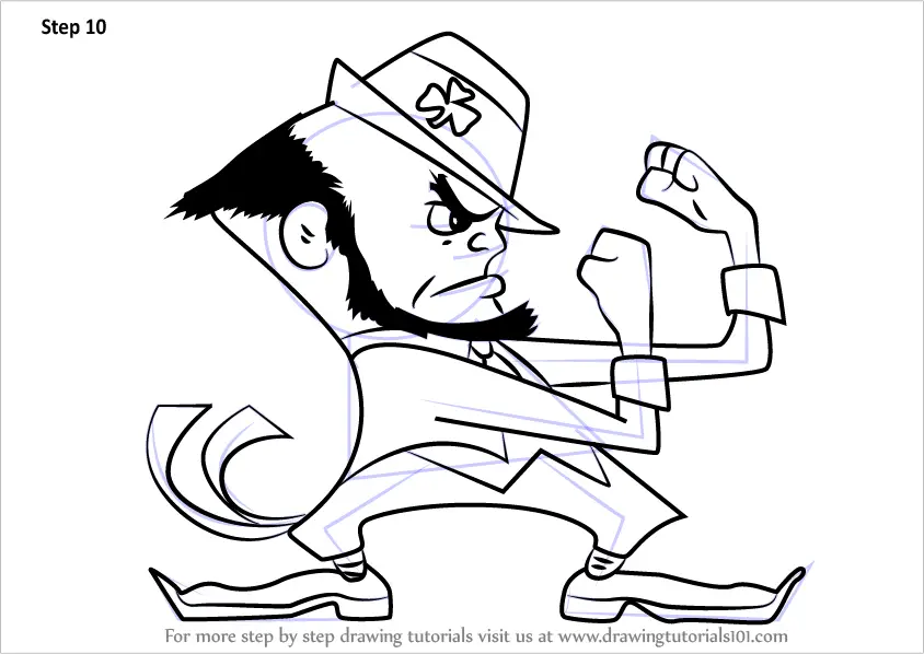 Learn How to Draw Notre Dame Fighting Irish Mascot (Clubs) Step by Step