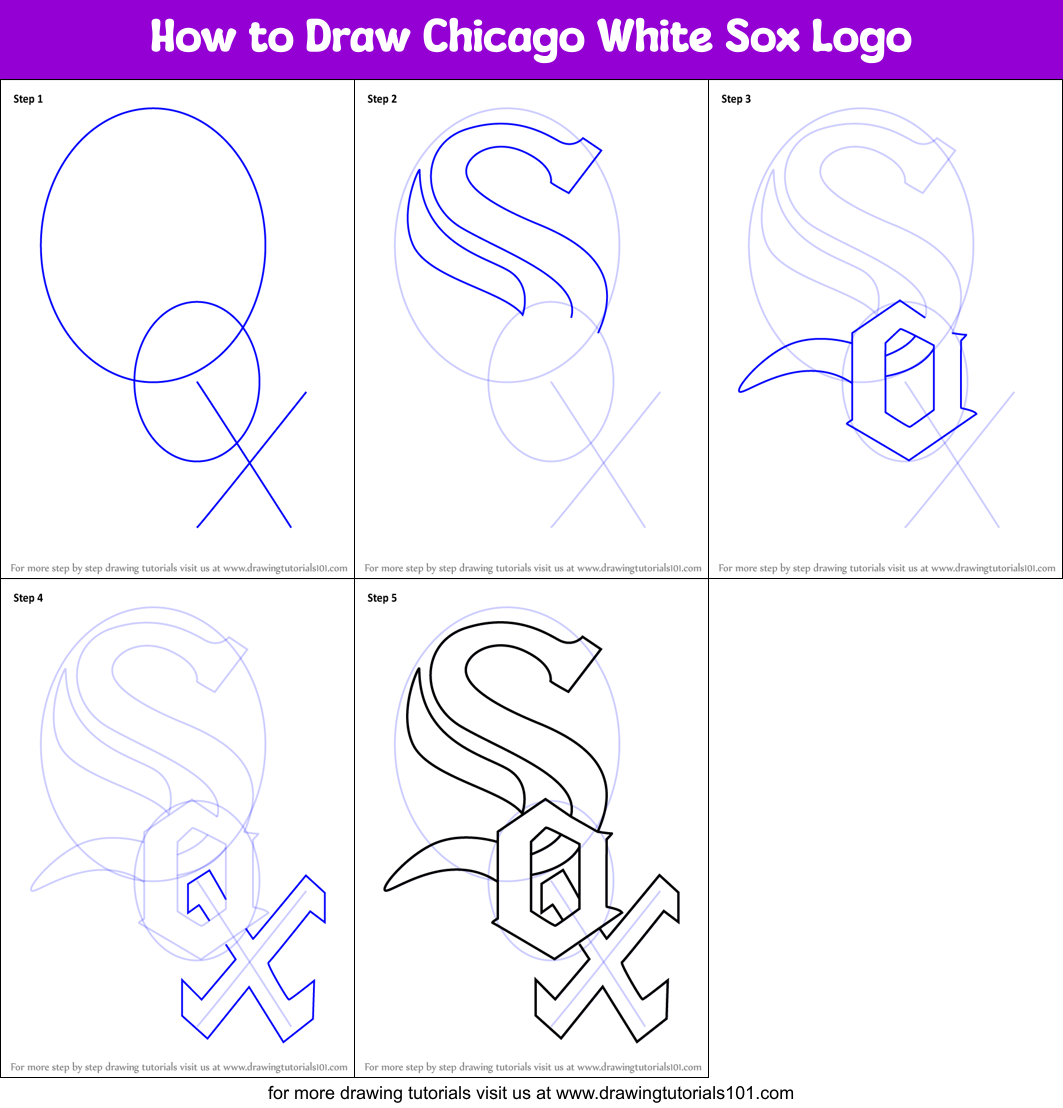 How to Draw Chicago White Sox Logo Printable Step by Step