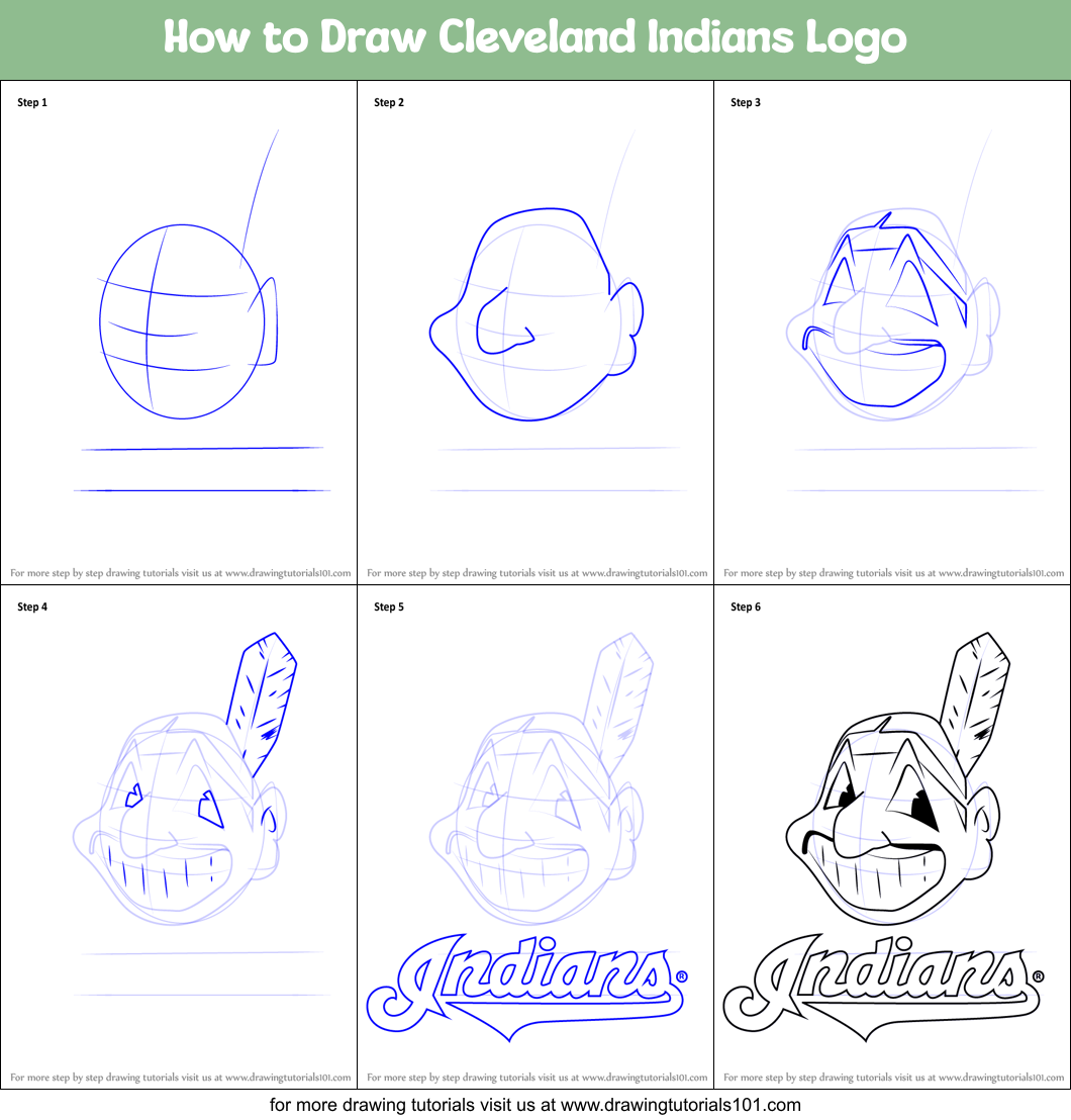 How to Draw Cleveland Indians Logo Printable Step by Step