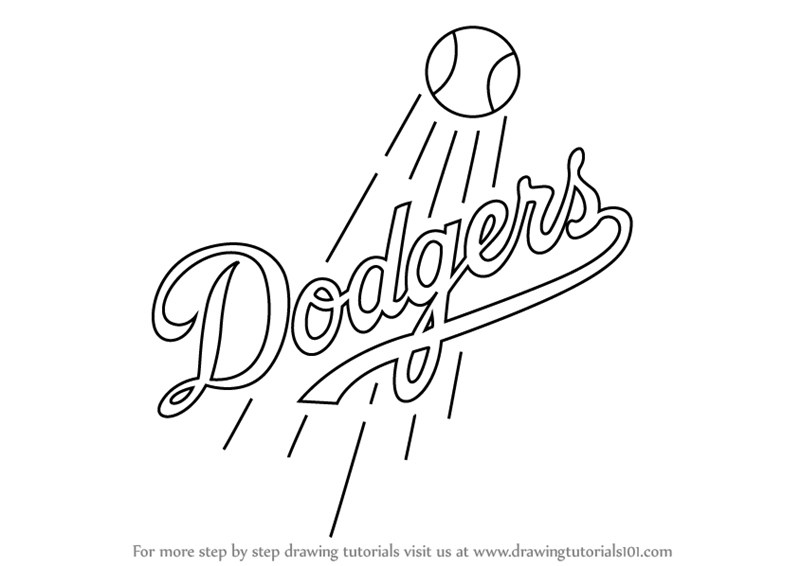 Learn How to Draw Los Angeles Dodgers Logo (MLB) Step by Step : Drawing