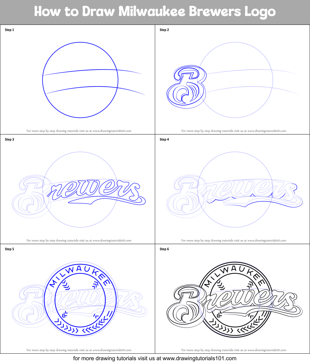How to Draw Milwaukee Brewers Logo Printable Step by Step