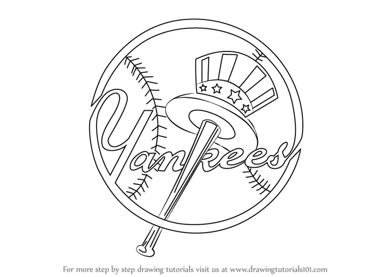 Coloring Yankees Pages Baseball York Kids Logo Stadium Printable Ny Mlb ...