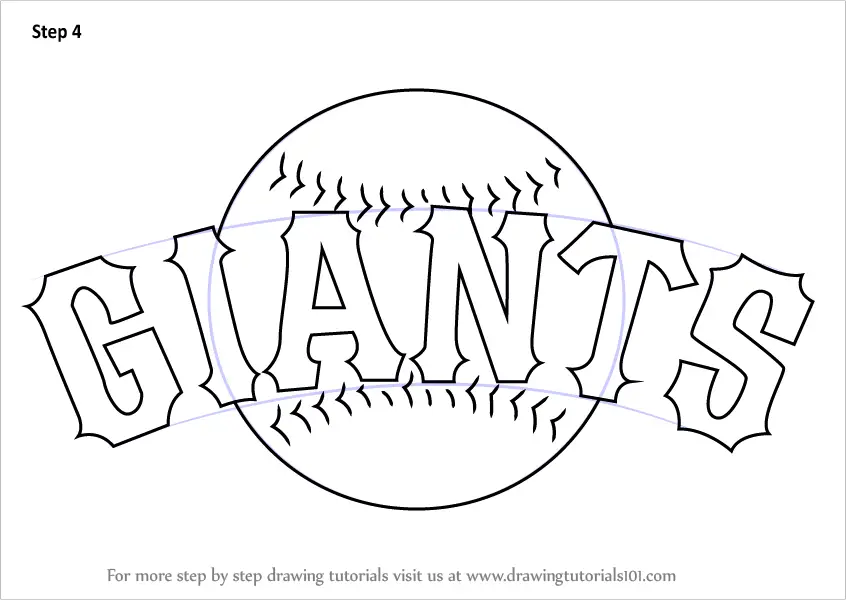 how to draw San Francisco Giants Logo step 4