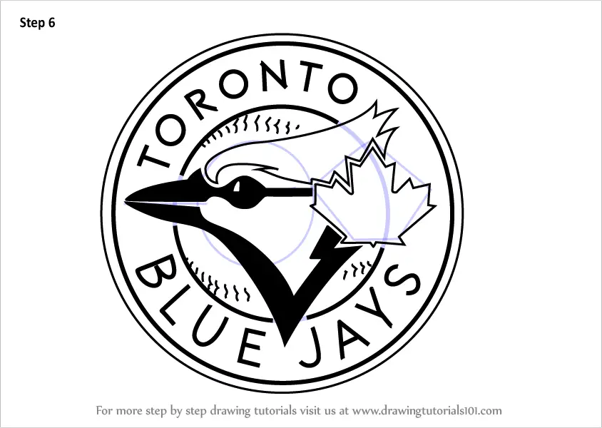 Learn How To Draw Toronto Blue Jays Logo Mlb Step By Step Drawing Tutorials